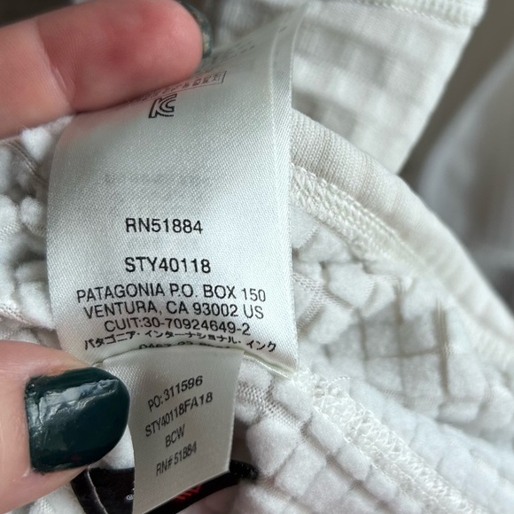 Patagonia Worn Wear Quarter Zip Pullover Sweater Size Large Eggshell Cream fall - Picture 5 of 17